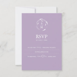 Monogram Lavender RSVP Card Wedding Website