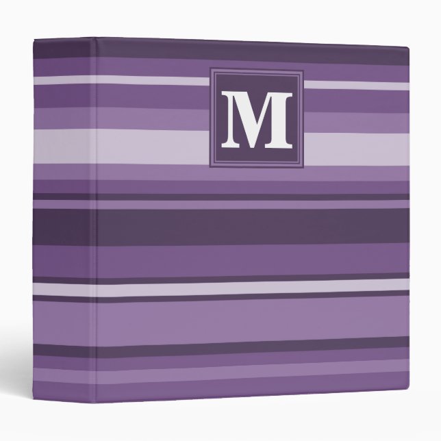 Monogram Lavender stripes Binder (Front/Spine)