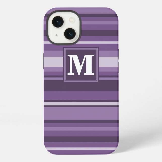 Monogram Lavender stripes Case-Mate iPhone Case (Back)