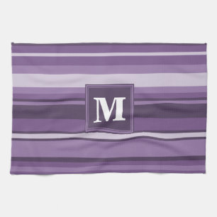 Monogram Lavender stripes Kitchen Towel