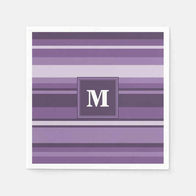 Monogram Lavender stripes Napkin (Front)