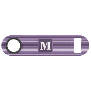 Monogram Lavender stripes Speed Bottle Opener