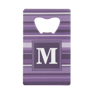 Monogram Lavender stripes Wallet Bottle Opener