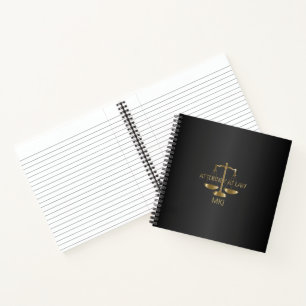 Monogram Lawyer - Black and Gold Notebook