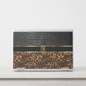 Monogram Leather and Leopard Pattern HP Laptop Skin (Front)