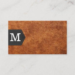 Monogram    Leather and Patch Business Card