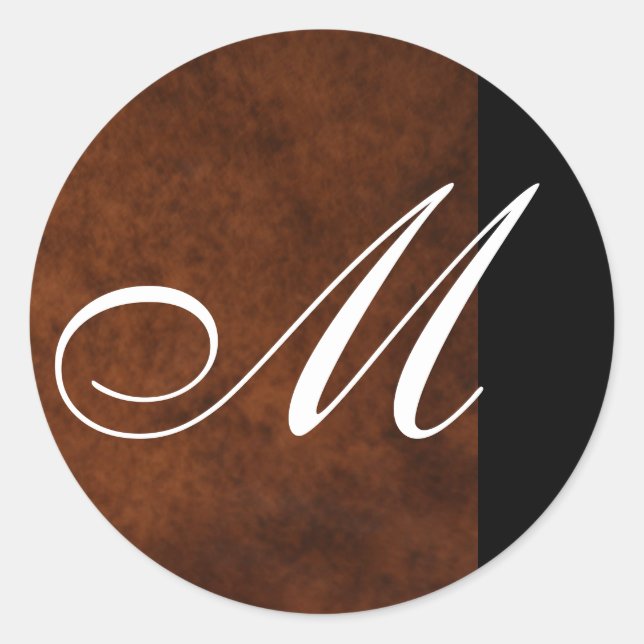 Monogram Leather Wedding Sticker Seal (Front)