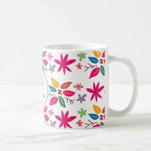 monogram & leaves coffee mug