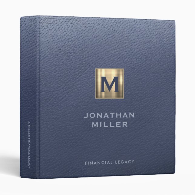 Monogram Legacy Keepsake Organizer Binder (Front/Spine)