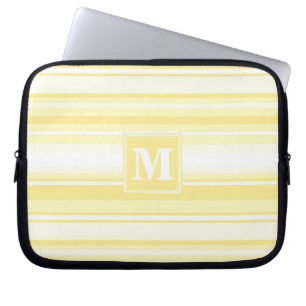 Monogram lemon yellow stripes laptop sleeve