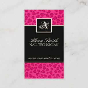 Monogram Leopard Print  Business Card