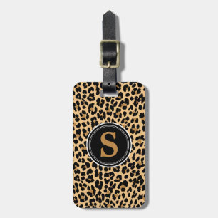 Monogram Leopard Print Luggage Tag