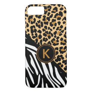 Monogram Leopard Zebra Imprimer coque iphone