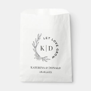 Monogram Let Love Grow Seed Wedding Favour Bag