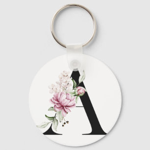 Monogram Letter  A Bridesmaid Keychain