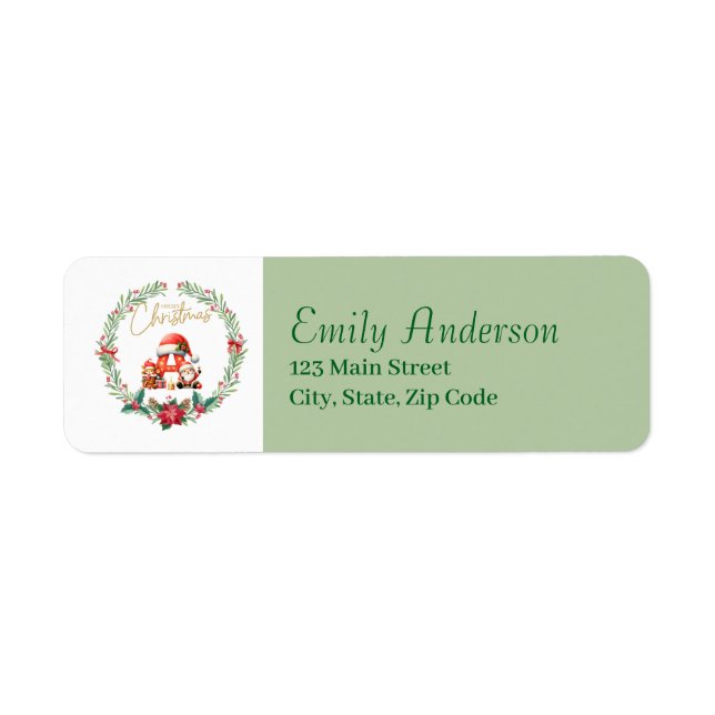 Monogram Letter A Christmas Wreath w/ Santa Claus (Front)