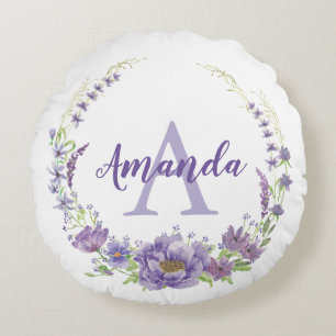 Monogram - letter A, custom Round Pillow