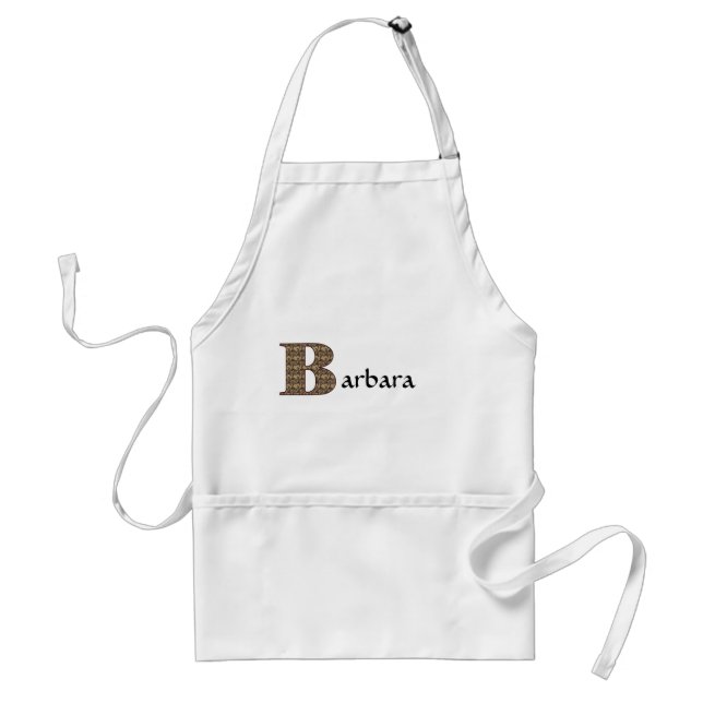 Monogram Letter B Elegant Floral Personalized Standard Apron (Front)