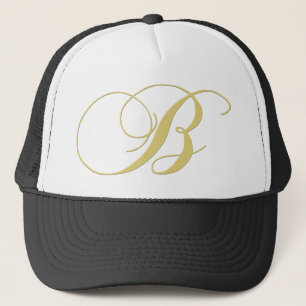 Monogram Letter B Golden Single Trucker Hat