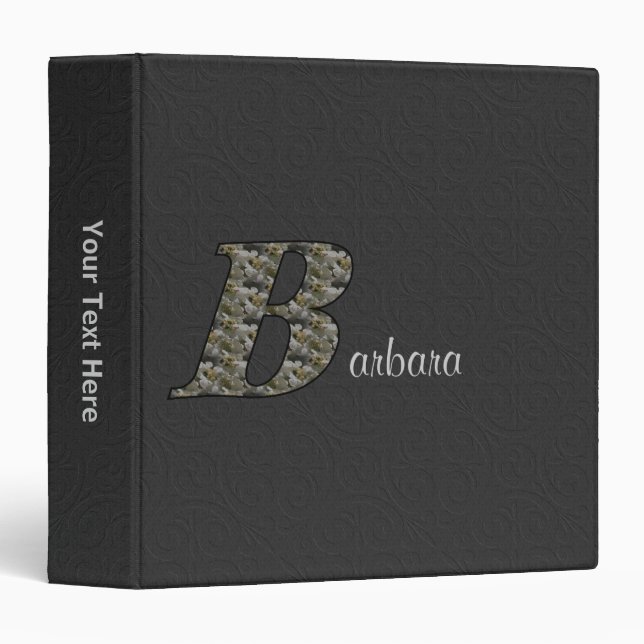 Monogram Letter B Hydrangea Flowers Personalized Binder (Front/Spine)