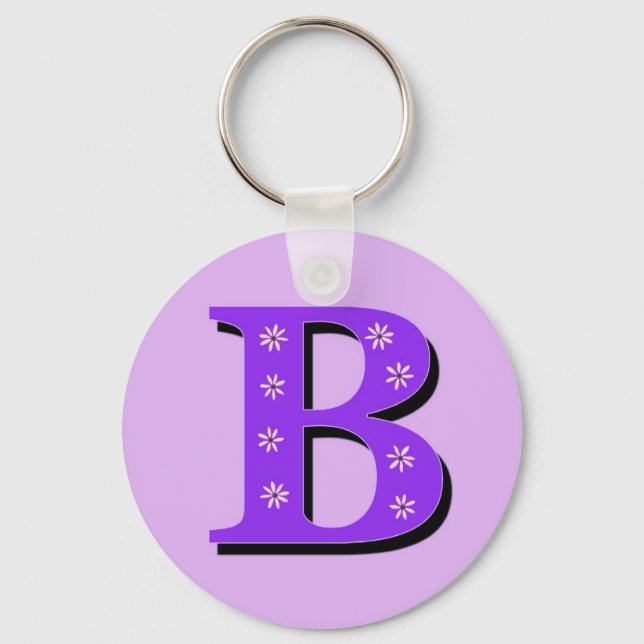 Monogram Letter B Keychain (Front)