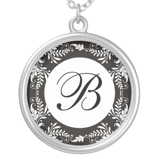 Monogram Letter B Pendant Necklace (Front)