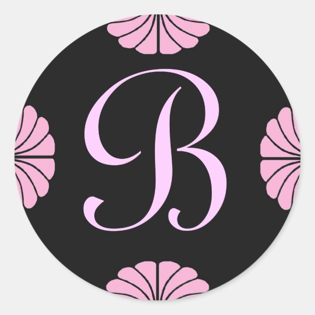 Monogram Letter B Pink Sticker (Front)