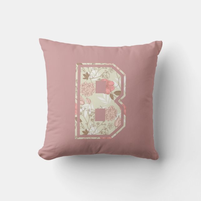 Monogram Letter B Throw Pillow (Front)