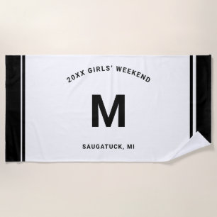  Monogram Letter  Beach Towel