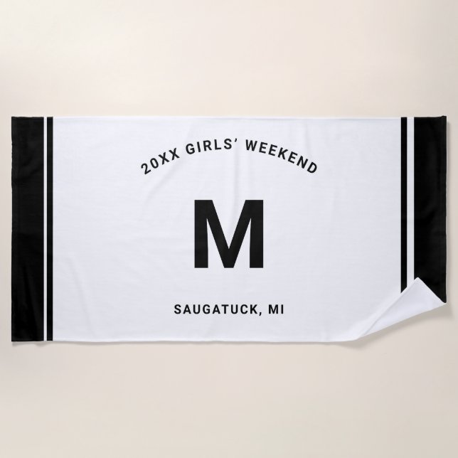  Monogram Letter  Beach Towel (Front)