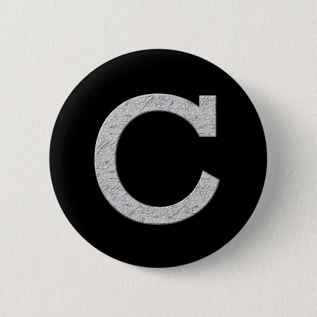 Monogram Letter C 2 Inch Round Button (Front)