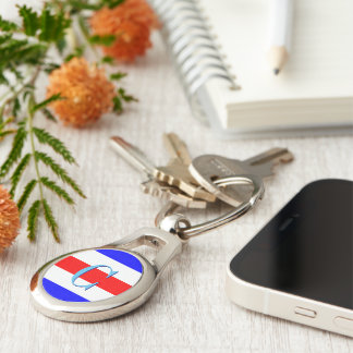 Monogram Letter C (Charlie) Nautical Alphabet Keychain