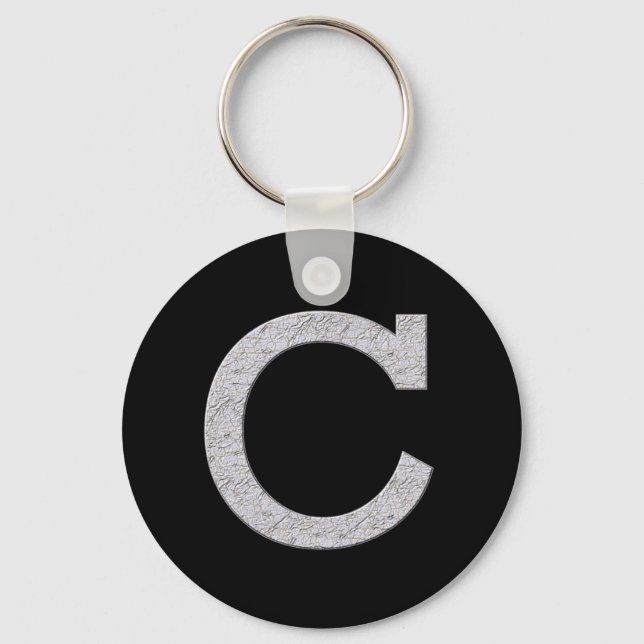Monogram Letter C Keychain (Front)