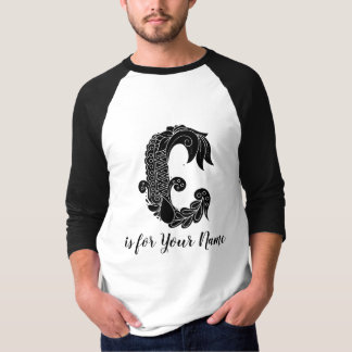 Monogram Letter C Personalised Name T-Shirt