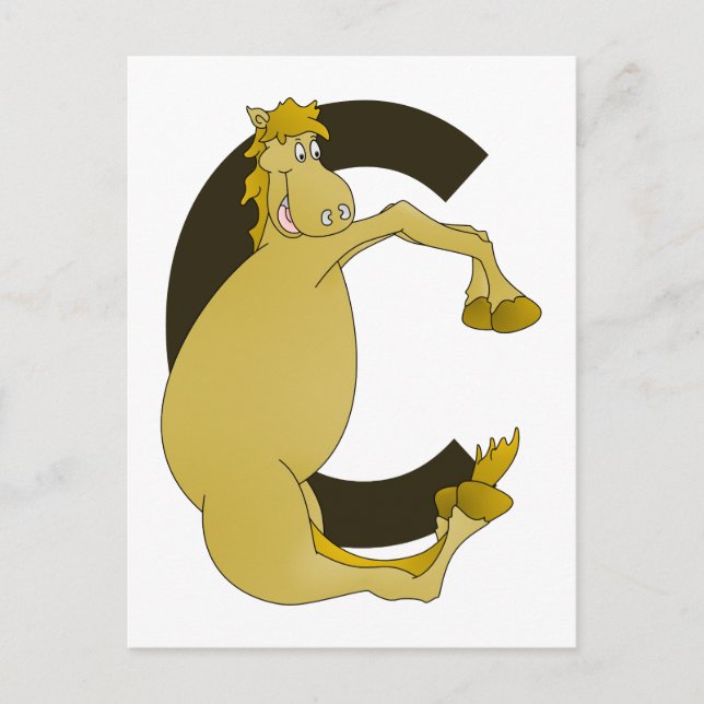 Monogram  Letter C Pony Postcard (Front)