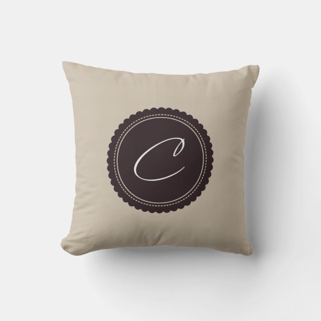 Monogram Letter C Throw Pillow (Front)