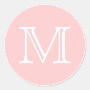 Monogram Letter Classic Round Sticker