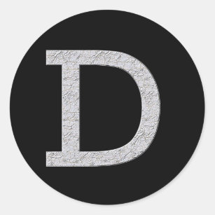 Monogram Letter D Classic Round Sticker
