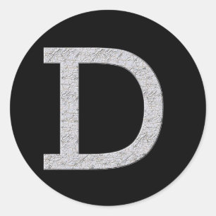 Monogram Letter D Classic Round Sticker