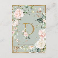 Monogram Letter D Floral Watercolor Pink Roses