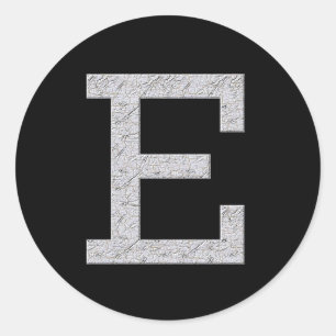 Monogram Letter E Classic Round Sticker
