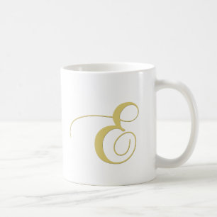 Monogram Letter E Golden Single Coffee Mug
