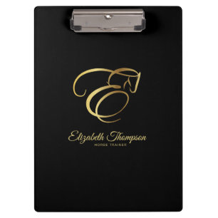 Monogram Letter E Horse Clipboard