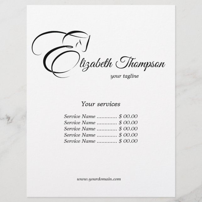 Monogram Letter E Horse in black colour Flyer (Front)