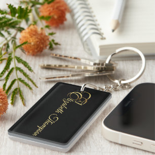 Monogram Letter E Horse in gold color Keychain