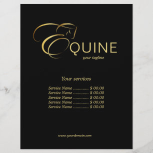 Monogram Letter E Horse in gold colour Flyer