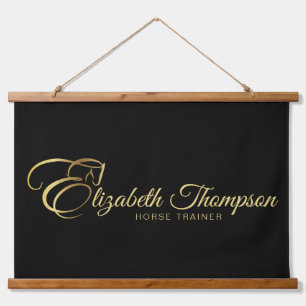 Monogram Letter E Horse in gold colour Hanging Tapestry