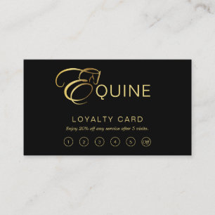 Monogram Letter E Horse in gold colour Loyalty Card