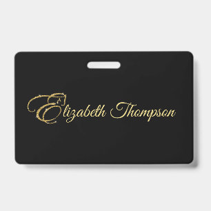 Monogram Letter E Horse in gold glitter Badge