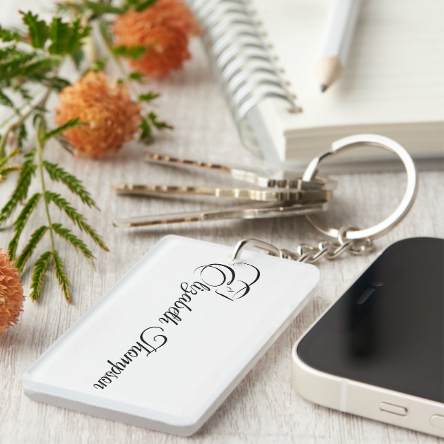 Monogram Letter E Horse  Keychain (Front Right)